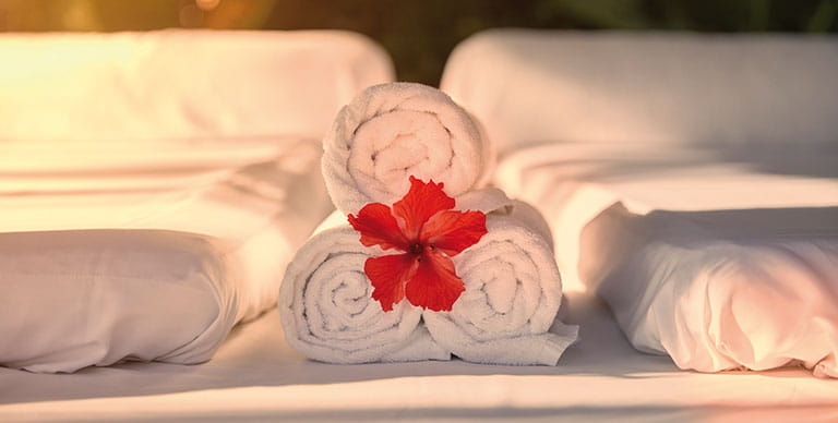 Towels in a hotel's spa
